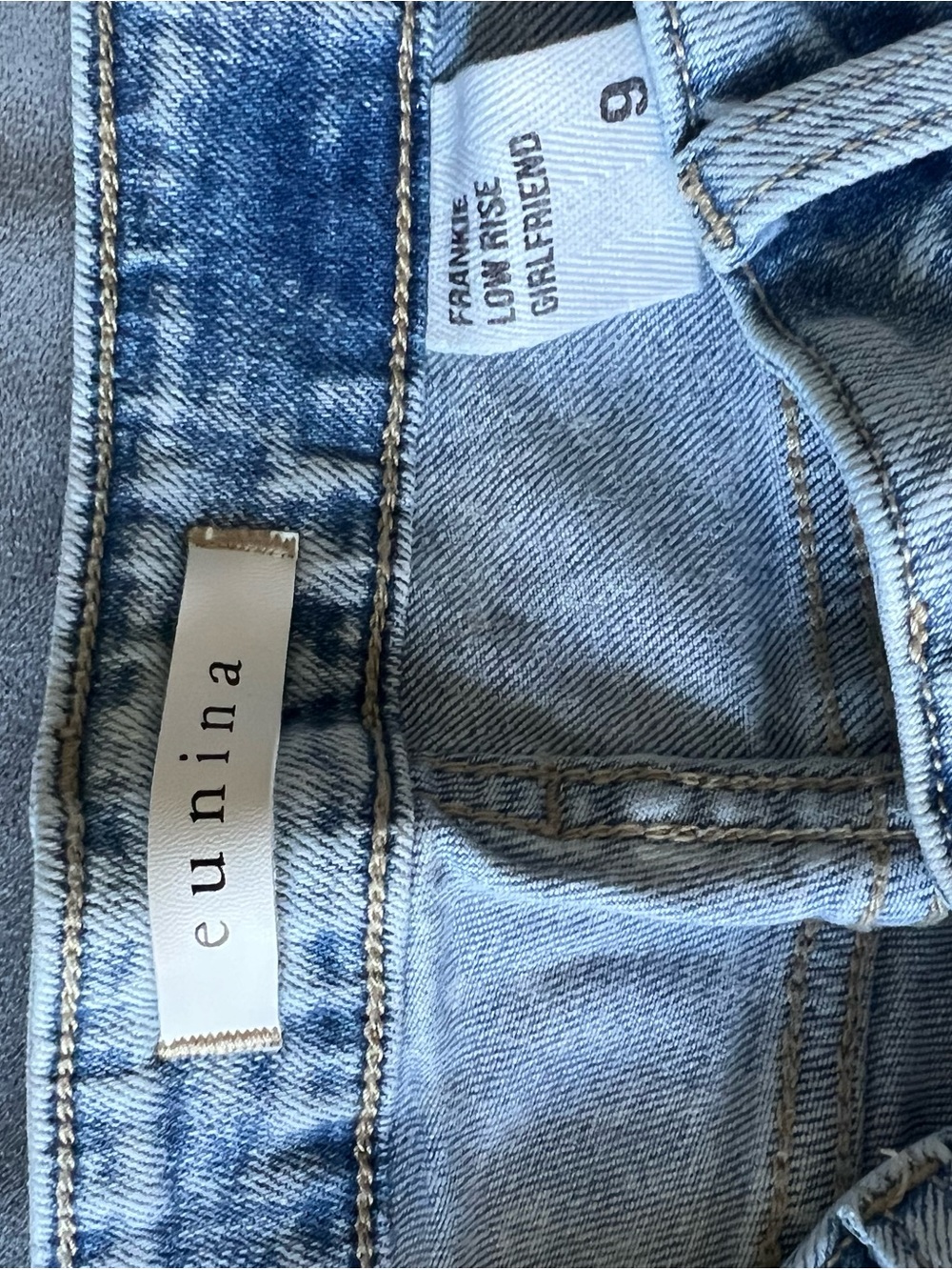 eunina Light Blue Distressed Boyfriend Jeans - Picture 2 of 9